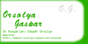 orsolya gaspar business card
