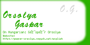 orsolya gaspar business card